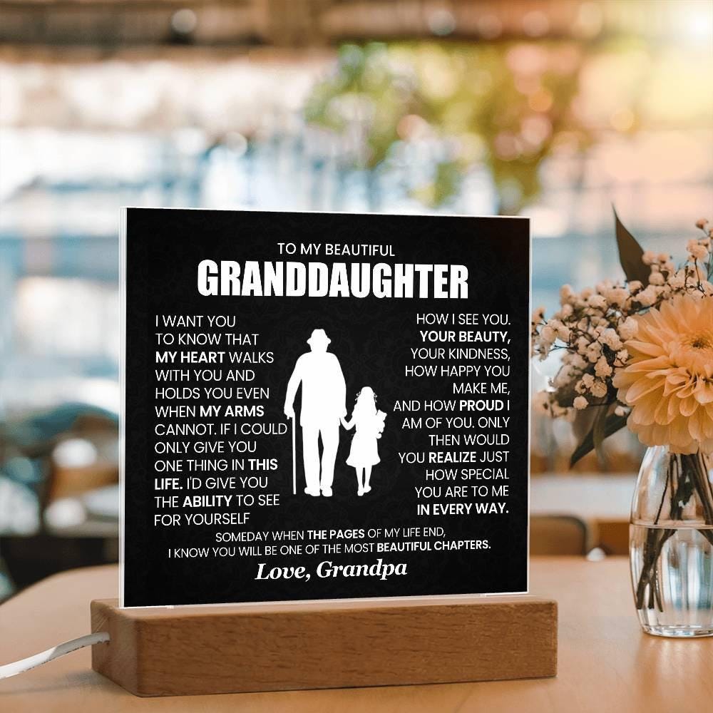 Gift from Grandpa Personalized Granddaughter LED Acrylic Plaque – view 2