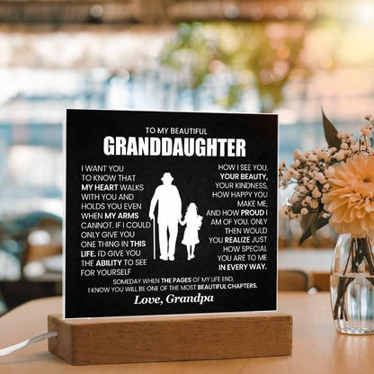 Gift from Grandpa Personalized Granddaughter LED Acrylic Plaque – view 2