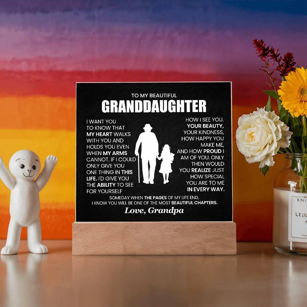 Gift from Grandpa Personalized Granddaughter LED Acrylic Plaque – view 9