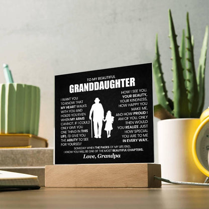 Gift from Grandpa Personalized Granddaughter LED Acrylic Plaque – view 8