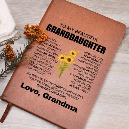 Personalized Granddaughter Keepsake Leather Journal – Graduation Gift