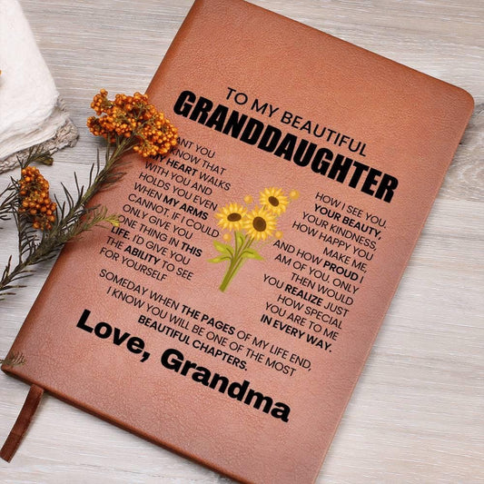 Personalized Granddaughter Keepsake Leather Journal – Graduation Gift