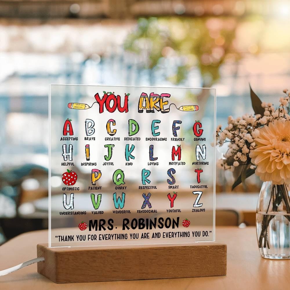 Personalized Teacher Acrylic Plaque – Kindergarten Teacher Gift