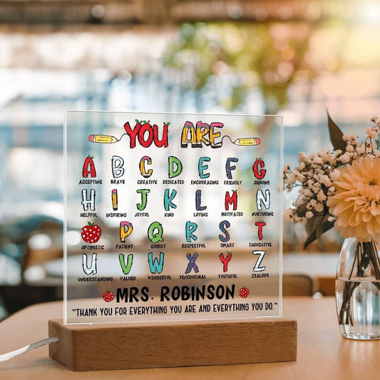 Personalized Teacher Acrylic Plaque – Kindergarten Teacher Gift