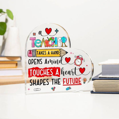 Personalized Teacher Heart Acrylic Plaque – End of year Gift