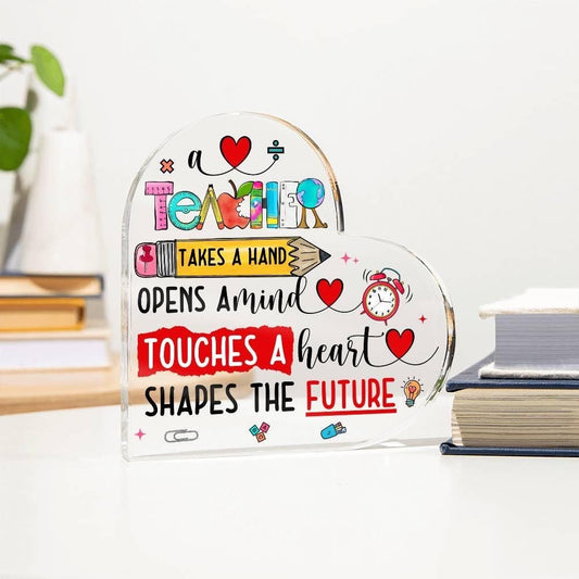 Personalized Teacher Heart Acrylic Plaque – End of year Gift