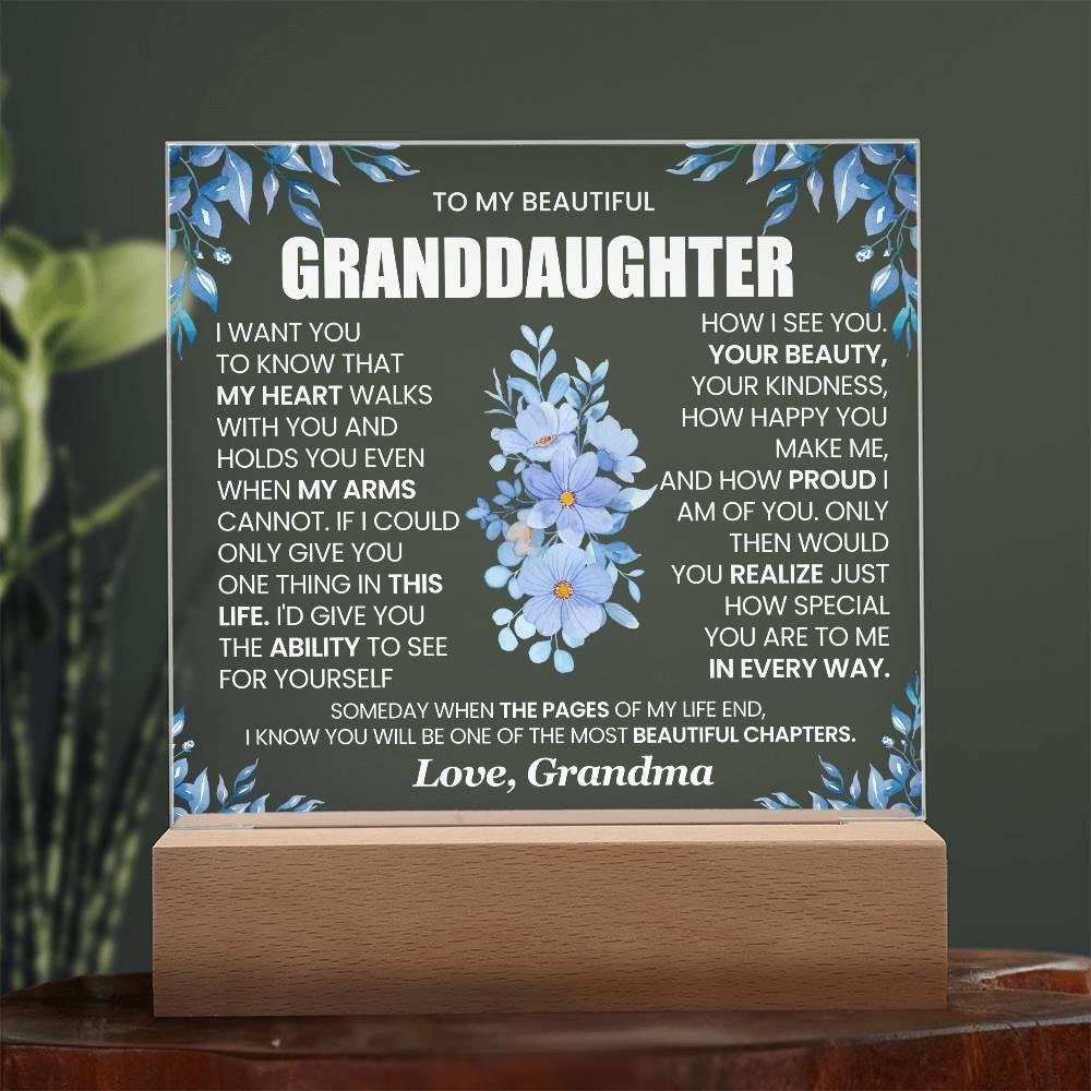 To My Granddaughter Acrylic Plaque – Granddaughter Gift from Grandma