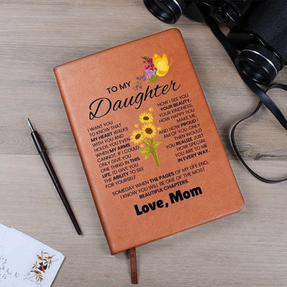 Personalized Daughter Vegan Leather Journal – Unique Gift from Mom