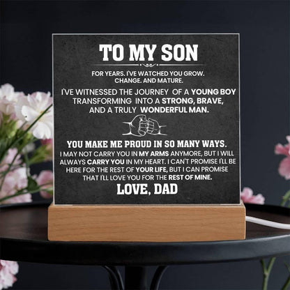 Son Personalized Acrylic Plaque – Dad to Son Gift – view 4