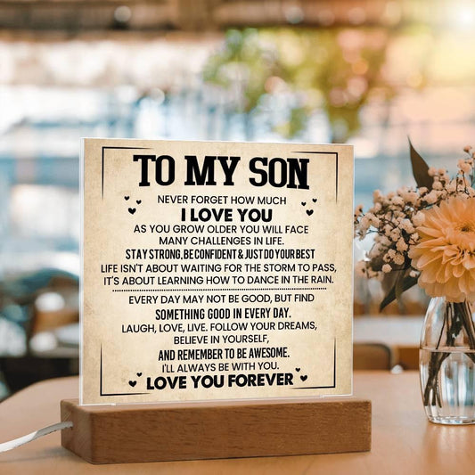 To My Son LED Acrylic Plaque Gift – Personalized Son Christmas Gift – view 2