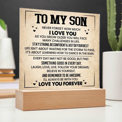 To My Son LED Acrylic Plaque Gift – Personalized Son Christmas Gift – view 8
