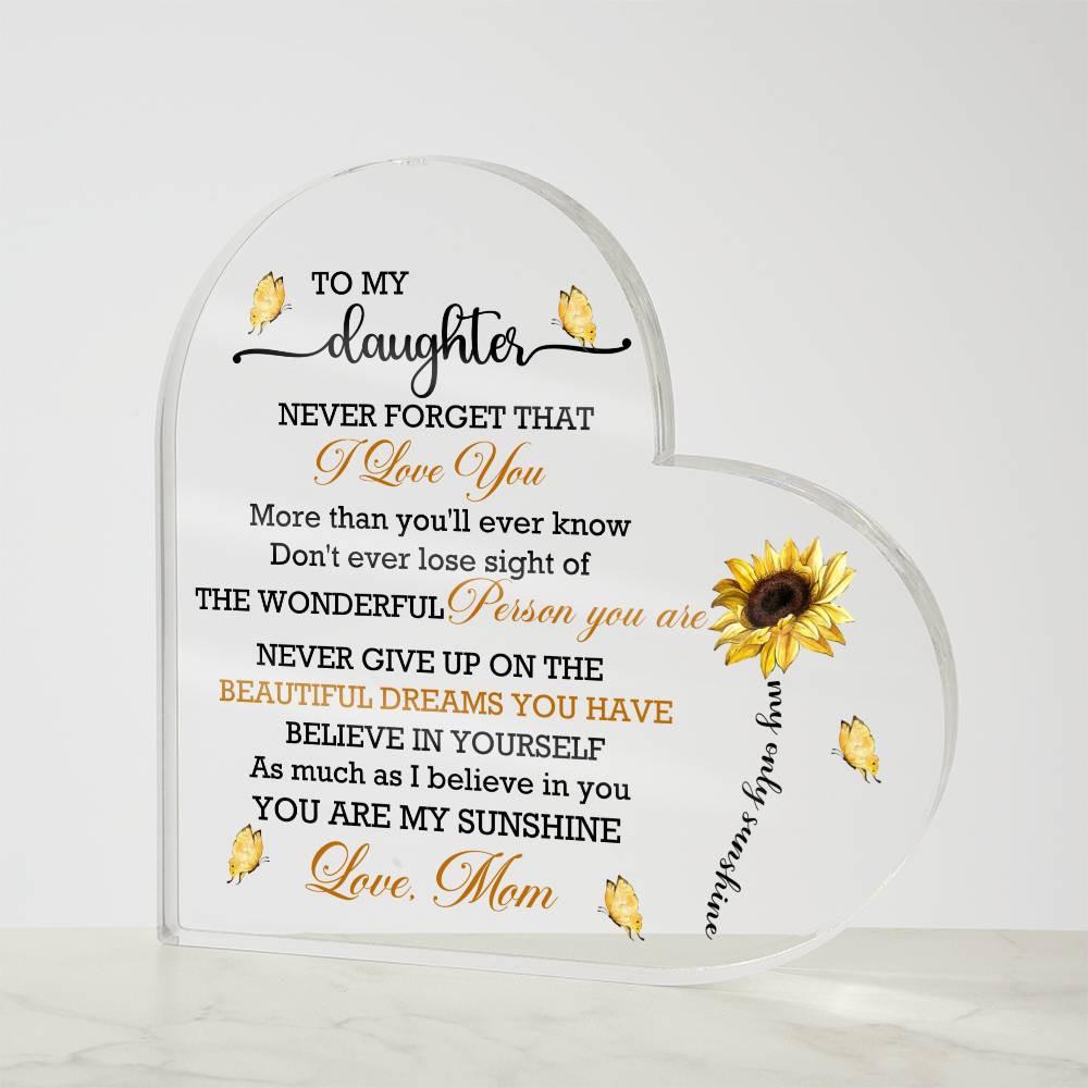 Personalized Daughter Sunflower Heart Acrylic Plaque – Graduation gift – view 8