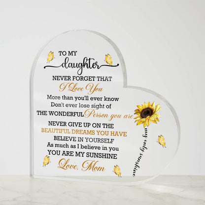 Personalized Daughter Sunflower Heart Acrylic Plaque – Graduation gift – view 8