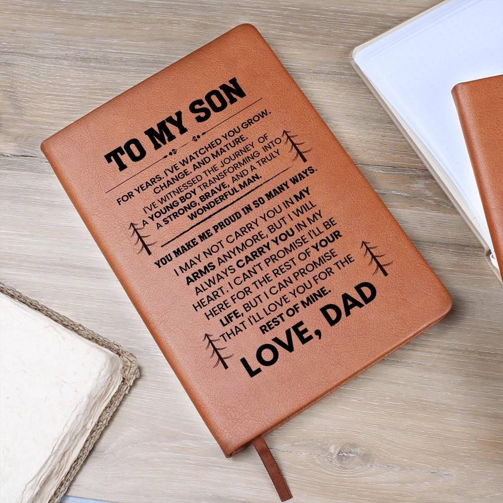Personalized Son Leather Journal – Son Birthday Gift from Mom – view 9