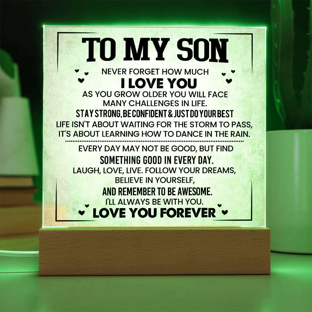 To My Son LED Acrylic Plaque Gift – Personalized Son Christmas Gift – view 5