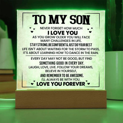 To My Son LED Acrylic Plaque Gift – Personalized Son Christmas Gift – view 5