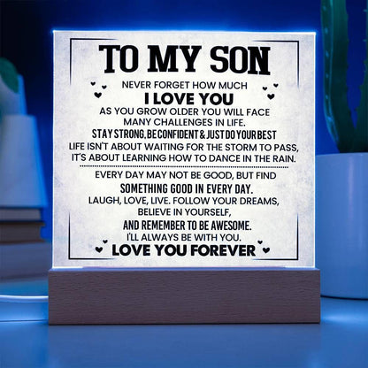 To My Son LED Acrylic Plaque Gift – Personalized Son Christmas Gift – view 4