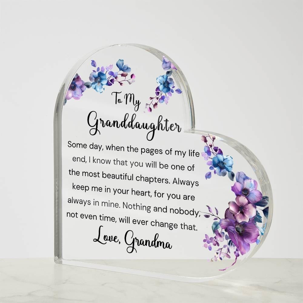 My heart walks with you to my granddaughter heart acrylic plaque gift – view 5