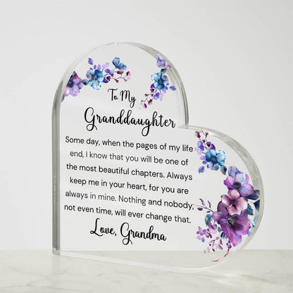 My heart walks with you to my granddaughter heart acrylic plaque gift – view 5