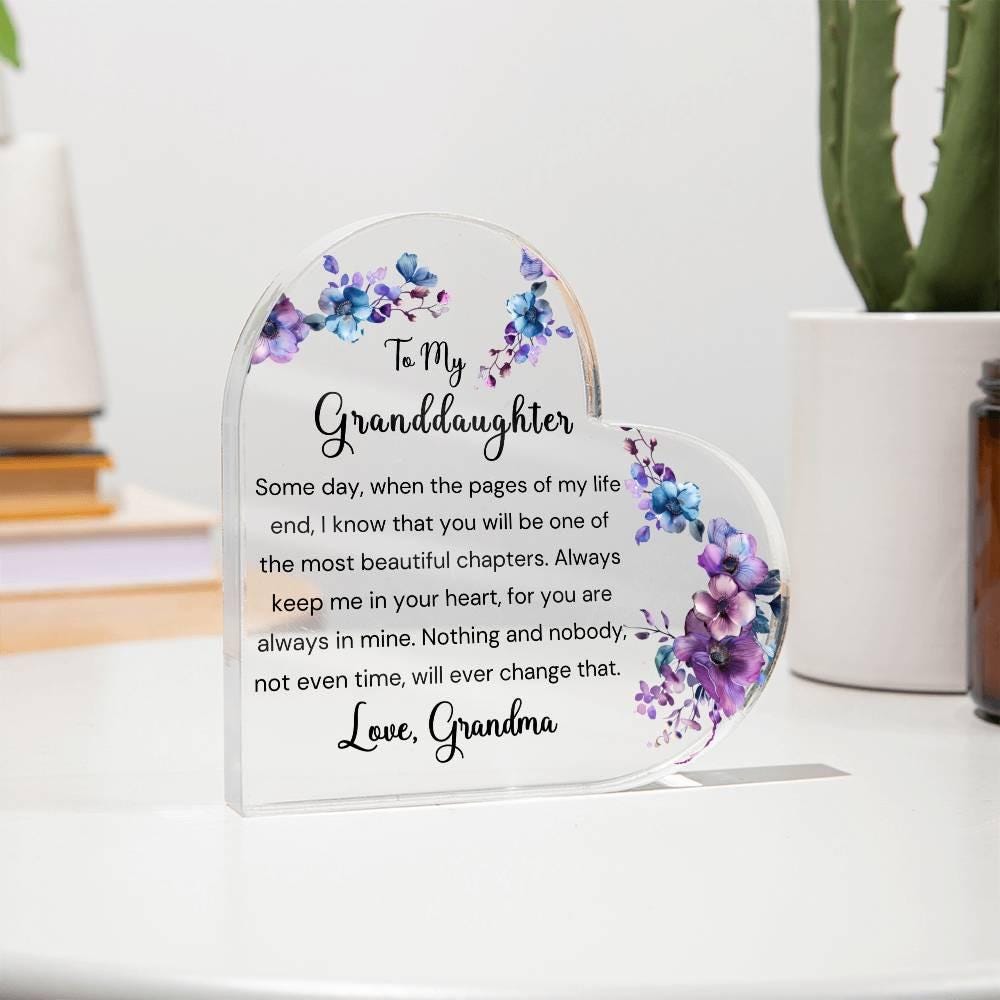 My heart walks with you to my granddaughter heart acrylic plaque gift – view 6