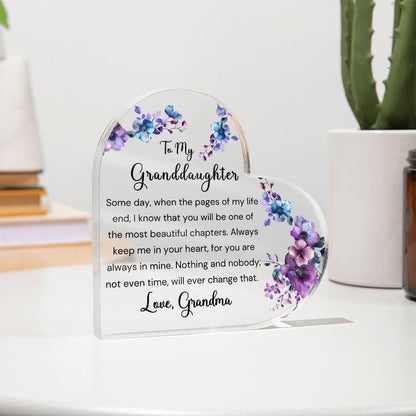 My heart walks with you to my granddaughter heart acrylic plaque gift – view 6