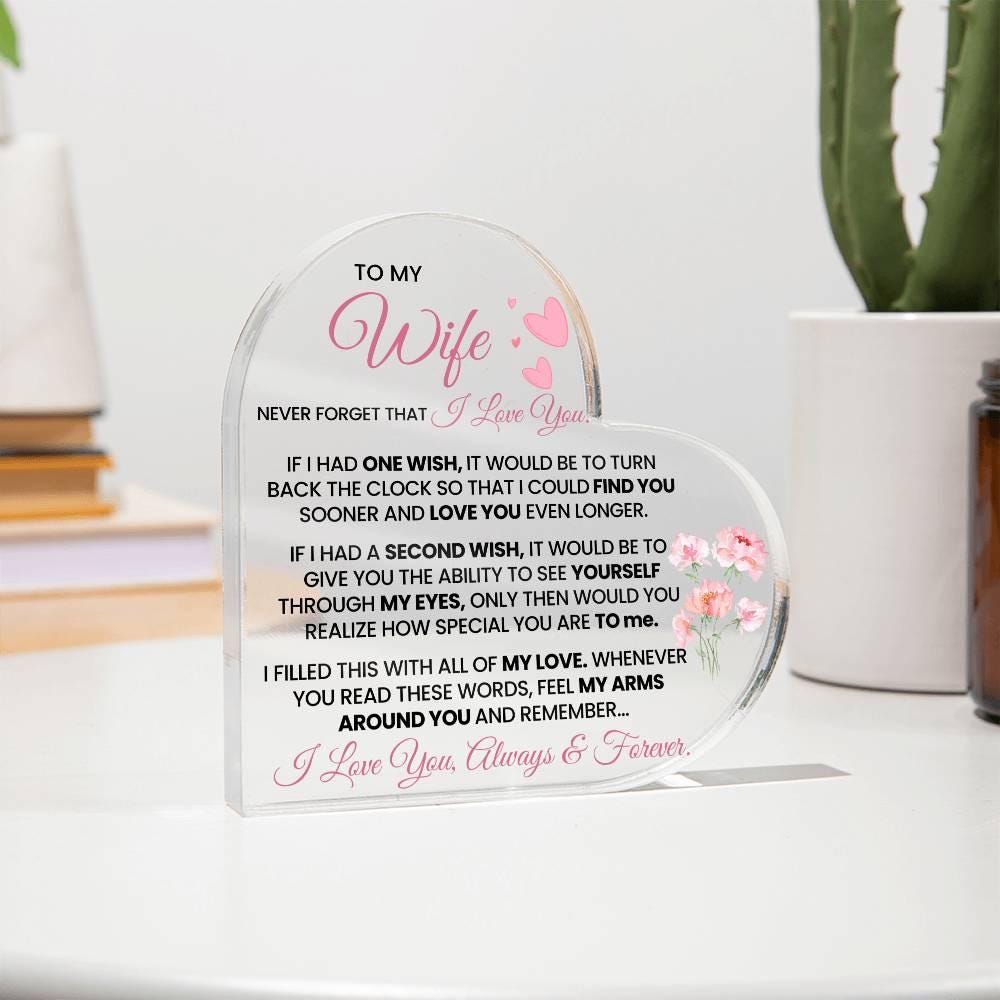 To My Wife Heart Shape Acrylic Plaque – Romantic Anniversary Gift – view 8