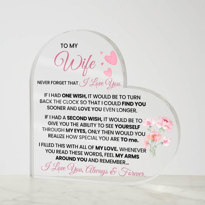 To My Wife Heart Shape Acrylic Plaque – Romantic Anniversary Gift – view 4
