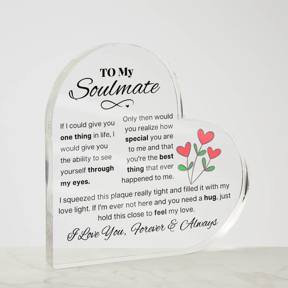 Personalized To My Soulmate Heart Acrylic Plaque – Gift for Wife – view 8