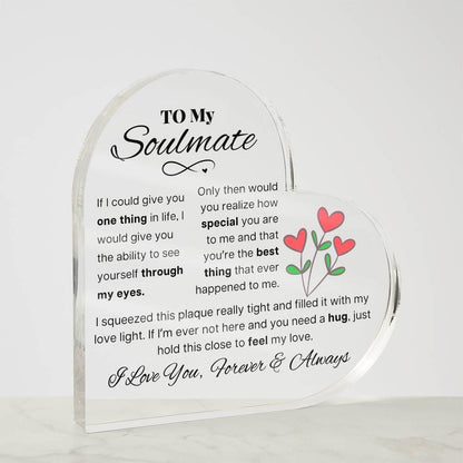 Personalized To My Soulmate Heart Acrylic Plaque – Gift for Wife – view 8