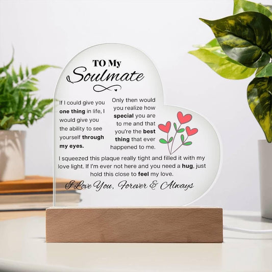 Personalized To My Soulmate Heart Acrylic Plaque – Gift for Wife