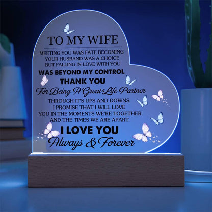 Personalized Wife Heart Acrylic Plaque – Birthday gift for wife – view 8