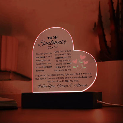 To My Soulmate Heart Acrylic Plaque – fiancé Gift – view 5