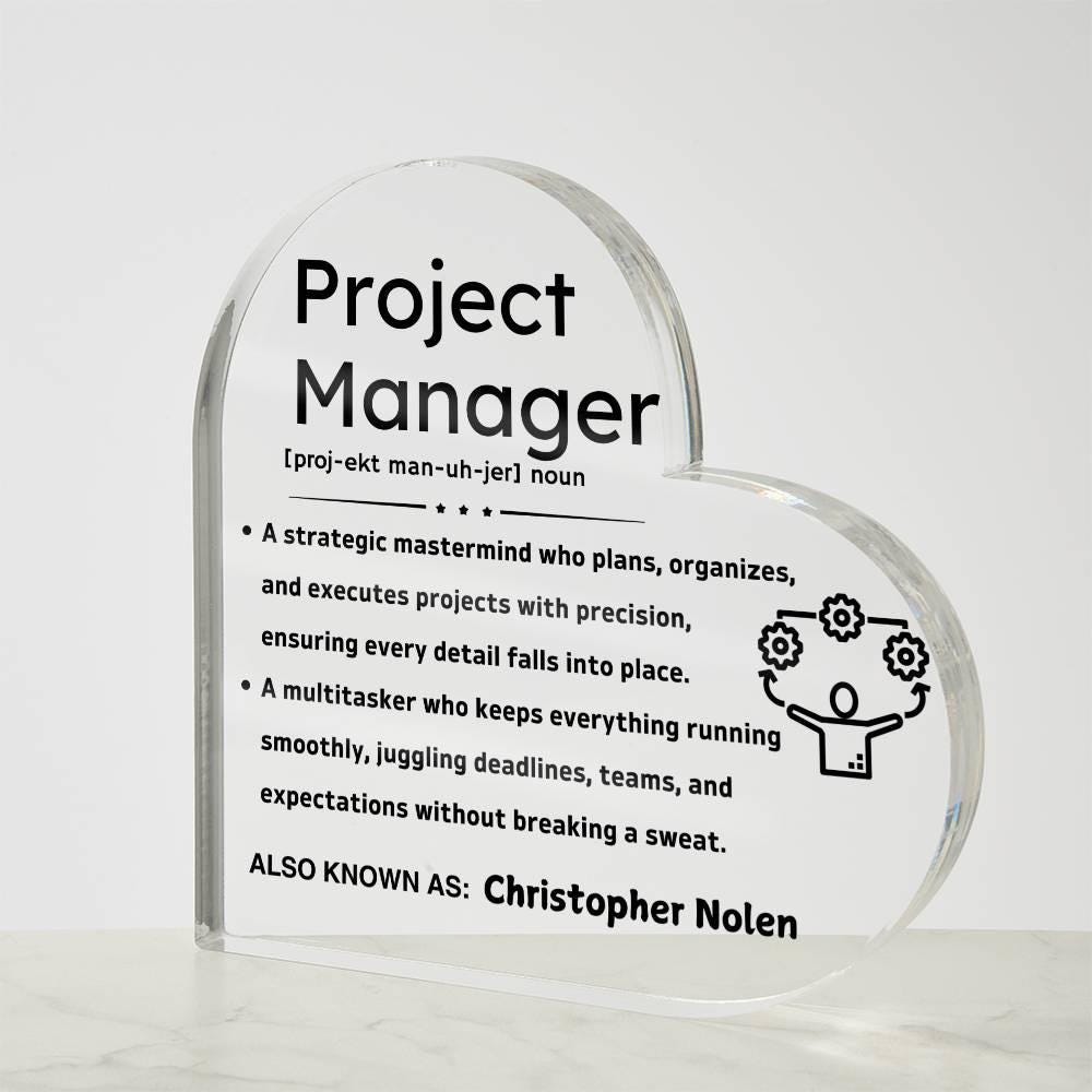 Personalized Project Manager Appreciation Plaque – Thank you Gift – view 5