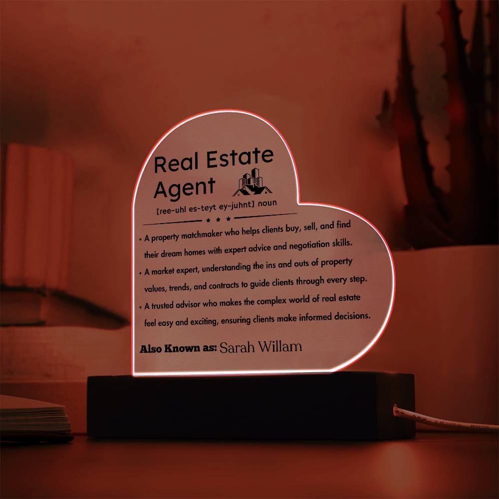 Real Estate Agent Definition Heart Plaque – Realtor Thank you Gift – view 9