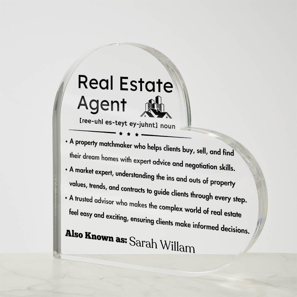Real Estate Agent Definition Heart Plaque – Realtor Thank you Gift – view 4