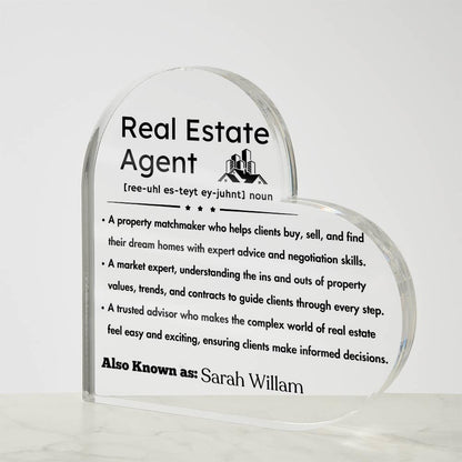 Real Estate Agent Definition Heart Plaque – Realtor Thank you Gift – view 4
