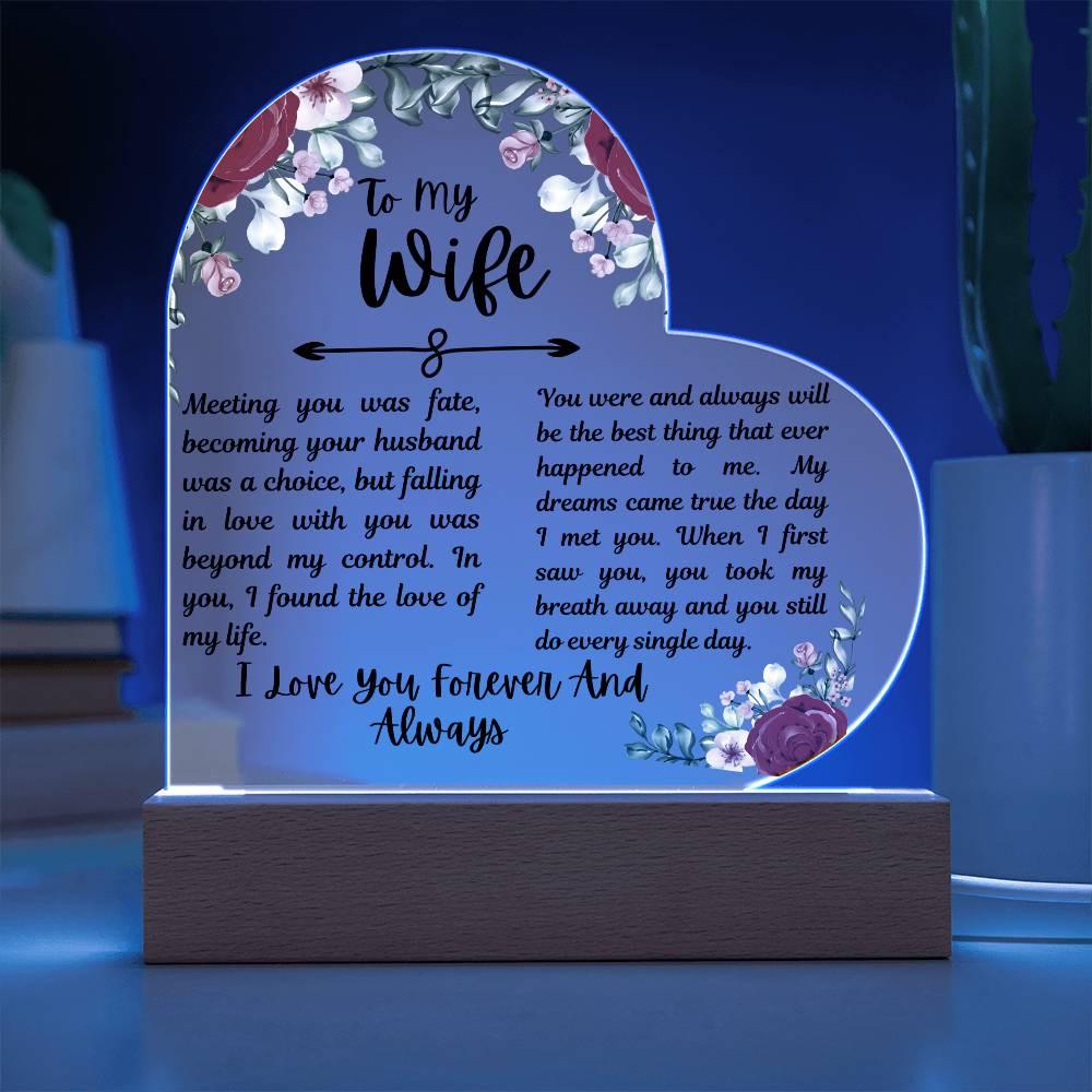 To my Wife Personalized Heart Acrylic Plaque – Wife Birthday Gifts – view 5