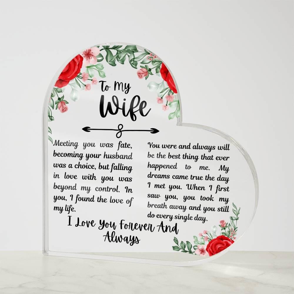 To my Wife Personalized Heart Acrylic Plaque – Wife Birthday Gifts – view 4