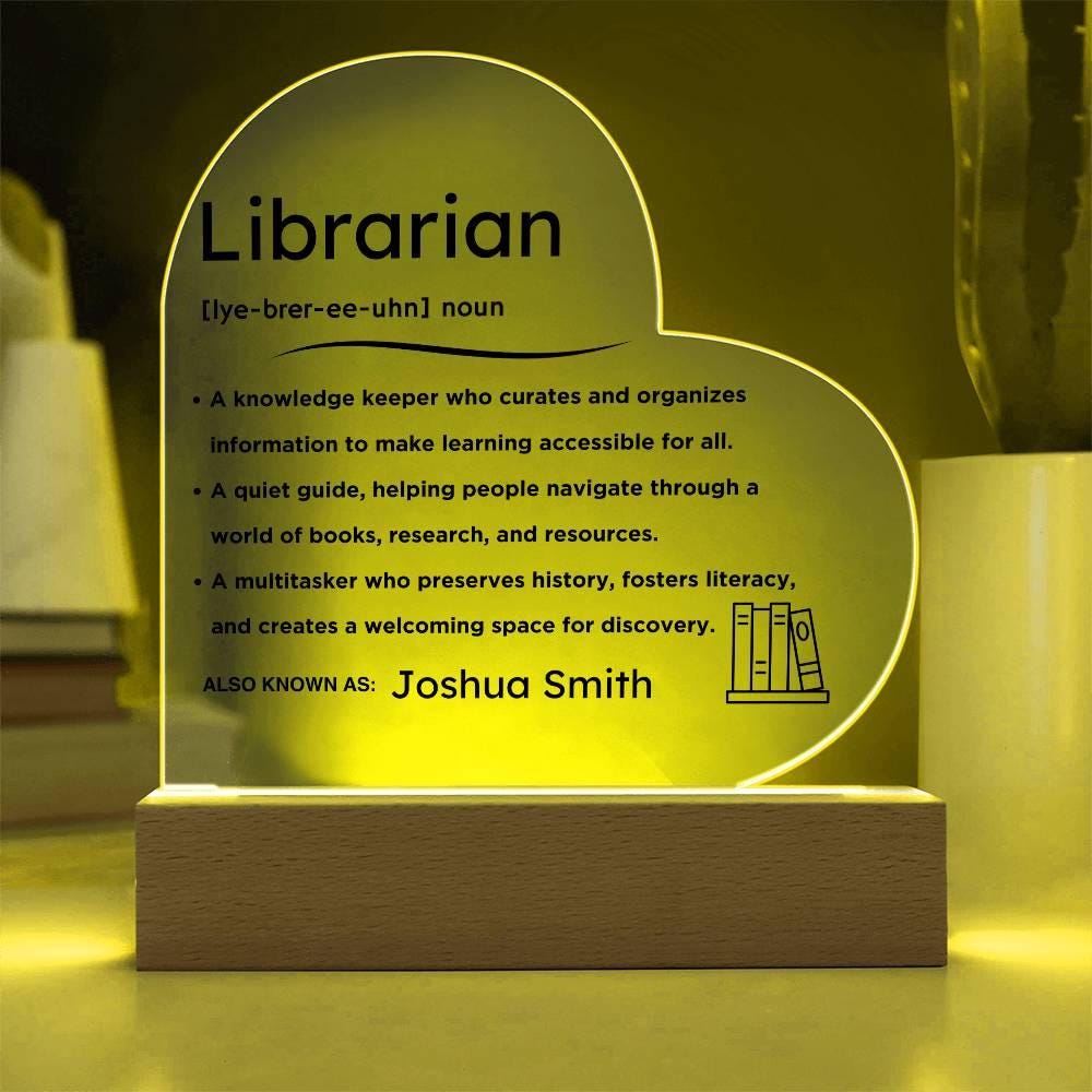 Personalized Liberian Definition Heart LED Acrylic Plaque – view 5