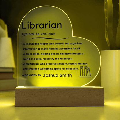 Personalized Liberian Definition Heart LED Acrylic Plaque – view 5