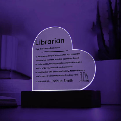 Personalized Liberian Definition Heart LED Acrylic Plaque – view 8