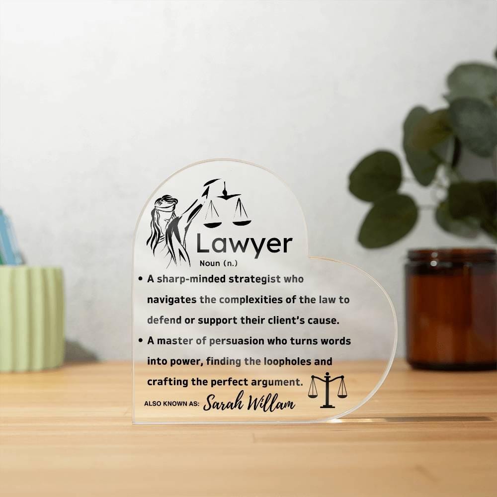 Personalized Lawyer Definition Heart Acrylic Plaque – Law Firm Gifts – view 10