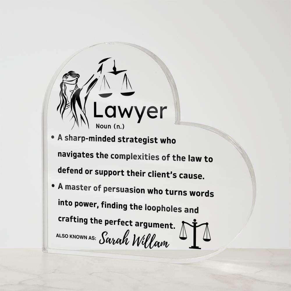 Personalized Lawyer Definition Heart Acrylic Plaque – Law Firm Gifts – view 9