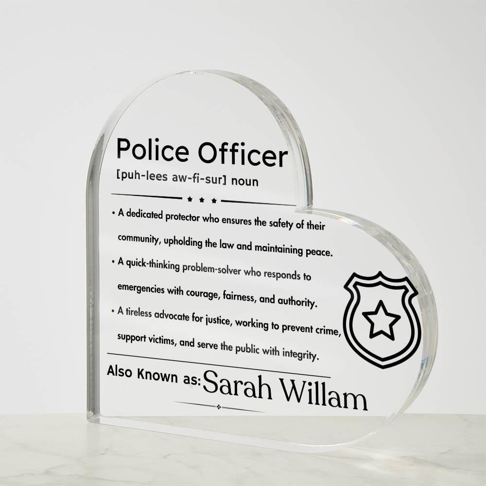 Personalized Police Officer Definition LED plaque – Police Mom – view 5