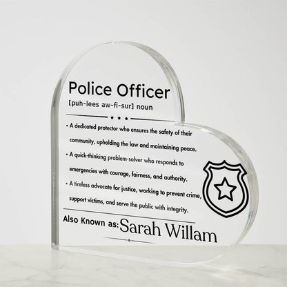 Personalized Police Officer Definition LED plaque – Police Mom – view 5