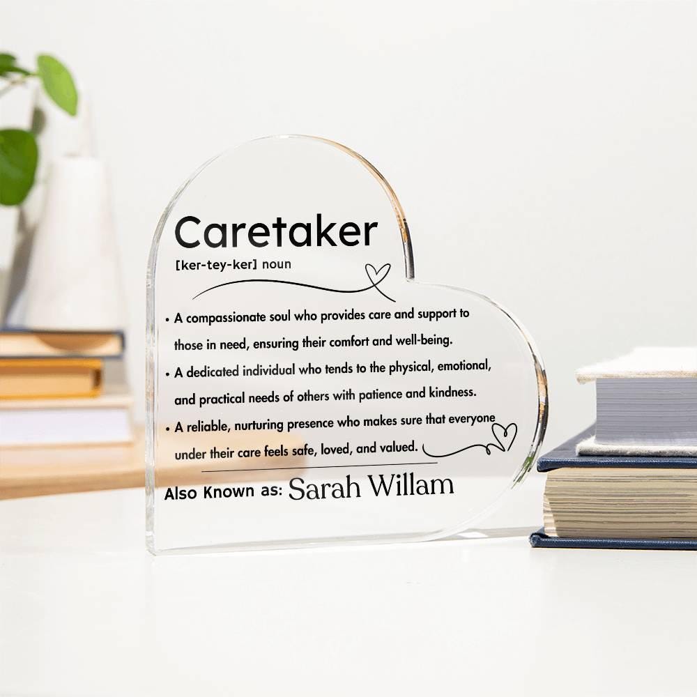 Personalized Caregiver Definition Heart Plaque – Gift for Caregiver – view 3