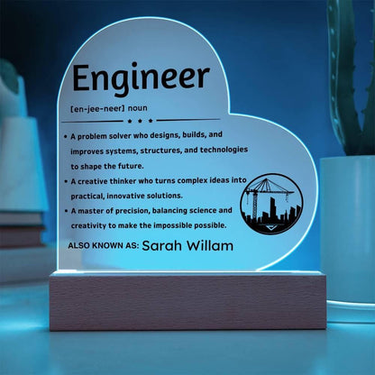 Personalized Engineer Definition Heart Plaque – Gift for Engineer – view 2
