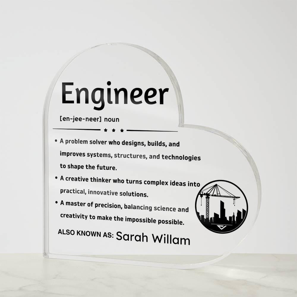 Personalized Engineer Definition Heart Plaque – Gift for Engineer – view 10