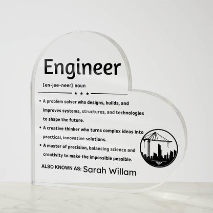 Personalized Engineer Definition Heart Plaque – Gift for Engineer – view 10