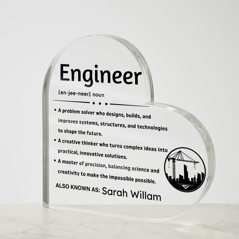 Personalized Engineer Definition Heart Plaque – Gift for Engineer – view 4